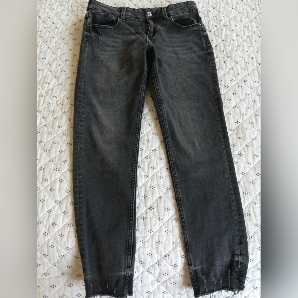 Zara Size 8 Skinny Leg Cut Gray Jeggings - Picture 8 of 12